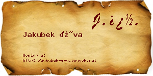 Jakubek Éva névjegykártya