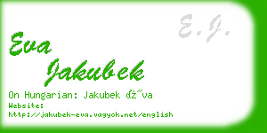 eva jakubek business card